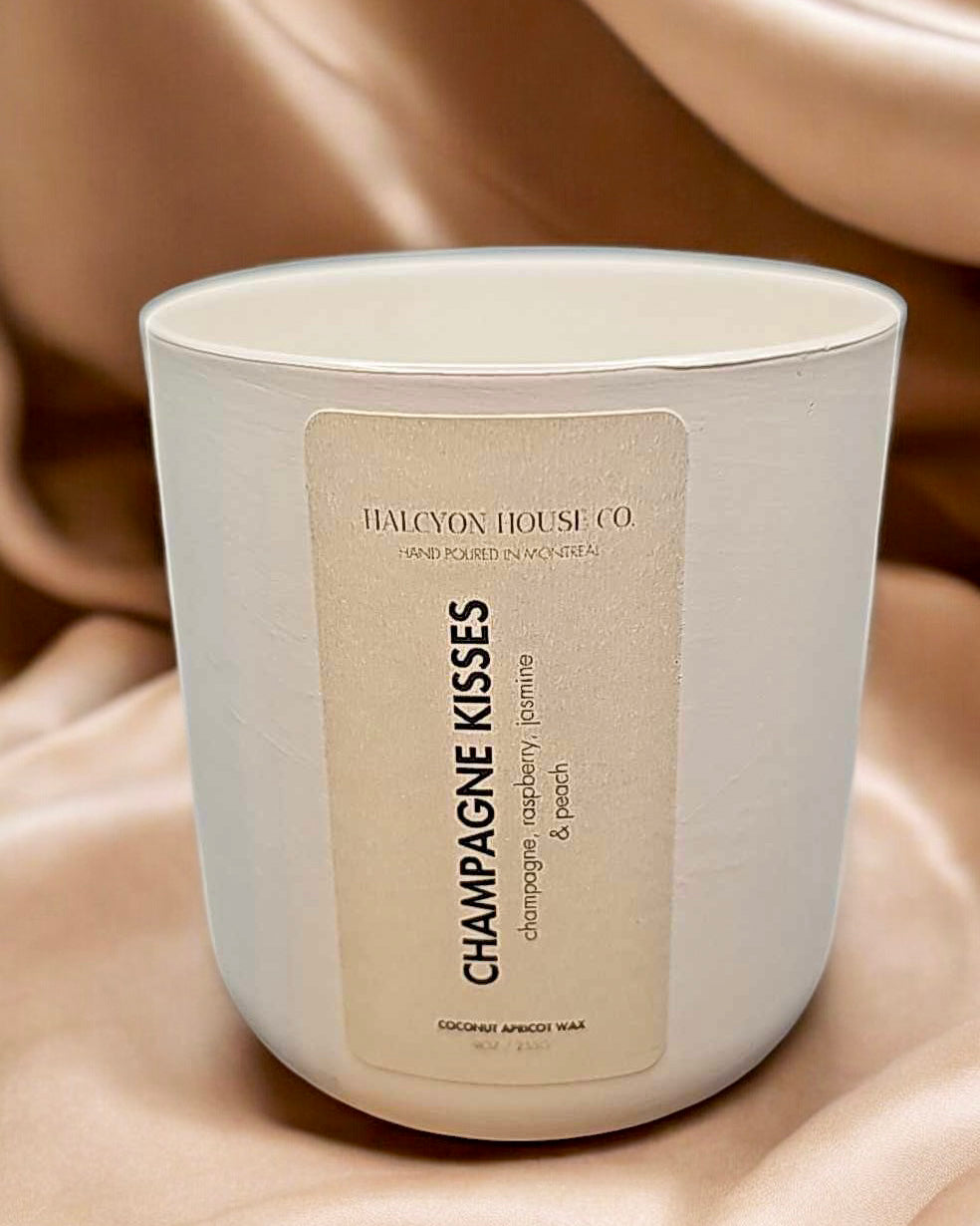 Champagne Kisses | Peach & Champagne Scented Crystal Candle