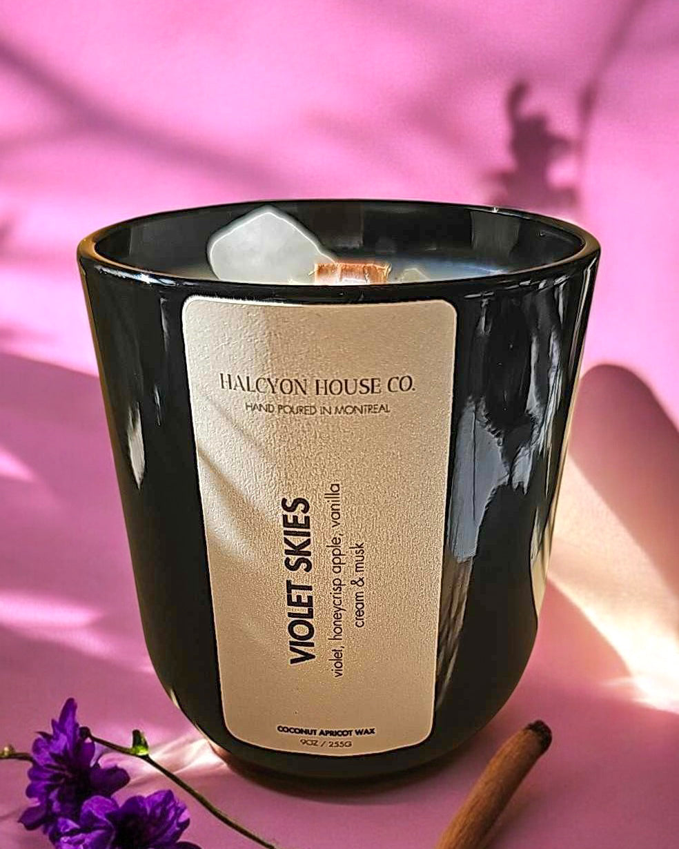 Violet Skies | Vanilla Cream & Violet Scented Crystal Candle